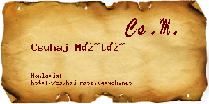 Csuhaj Máté névjegykártya
