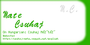 mate csuhaj business card